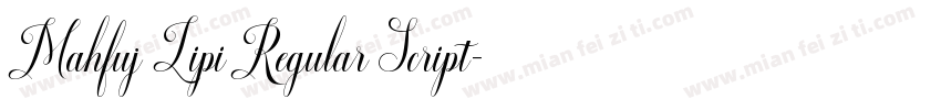 Mahfuj Lipi Regular Script字体转换